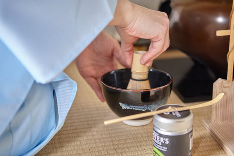 Ceremonial matcha powder.