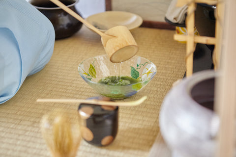 The tradition of Japanese matcha tea.