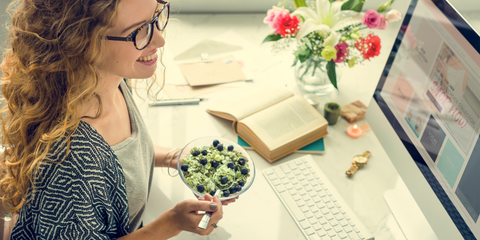 Girl enjoying matcha granola