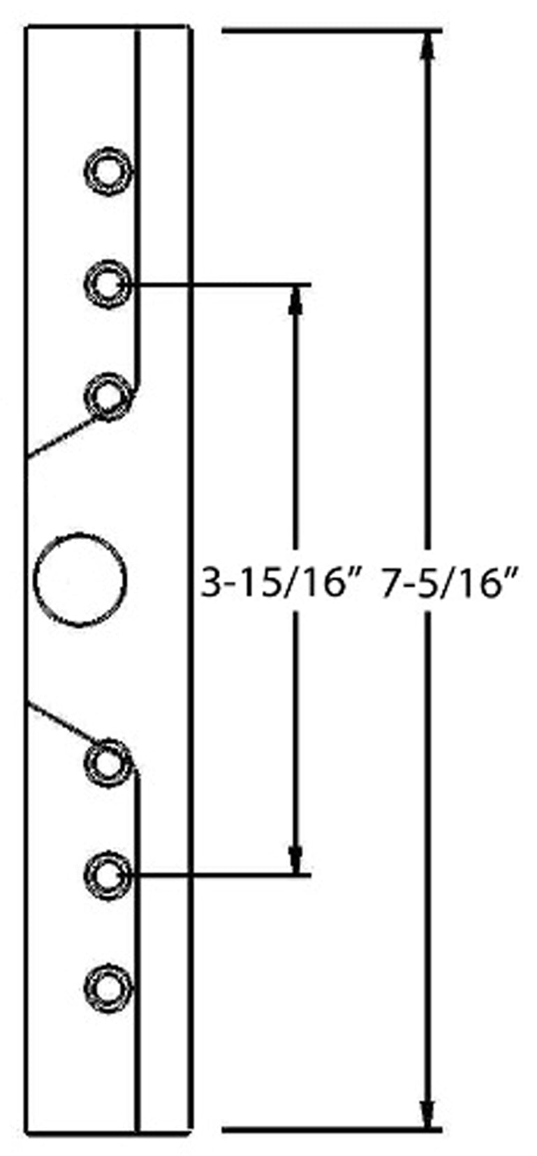 FPL LAN-EXT-V1 Door Handle Dimensions