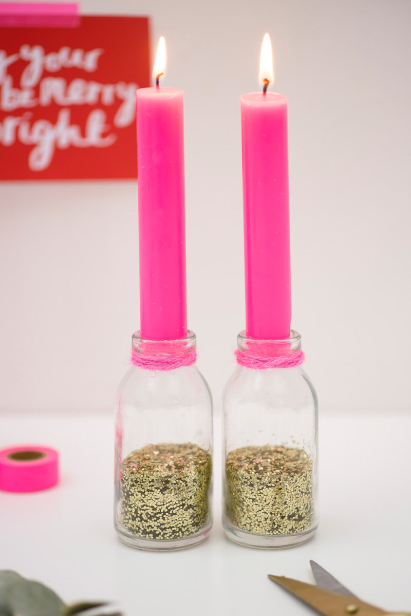 Glitter candlesticks