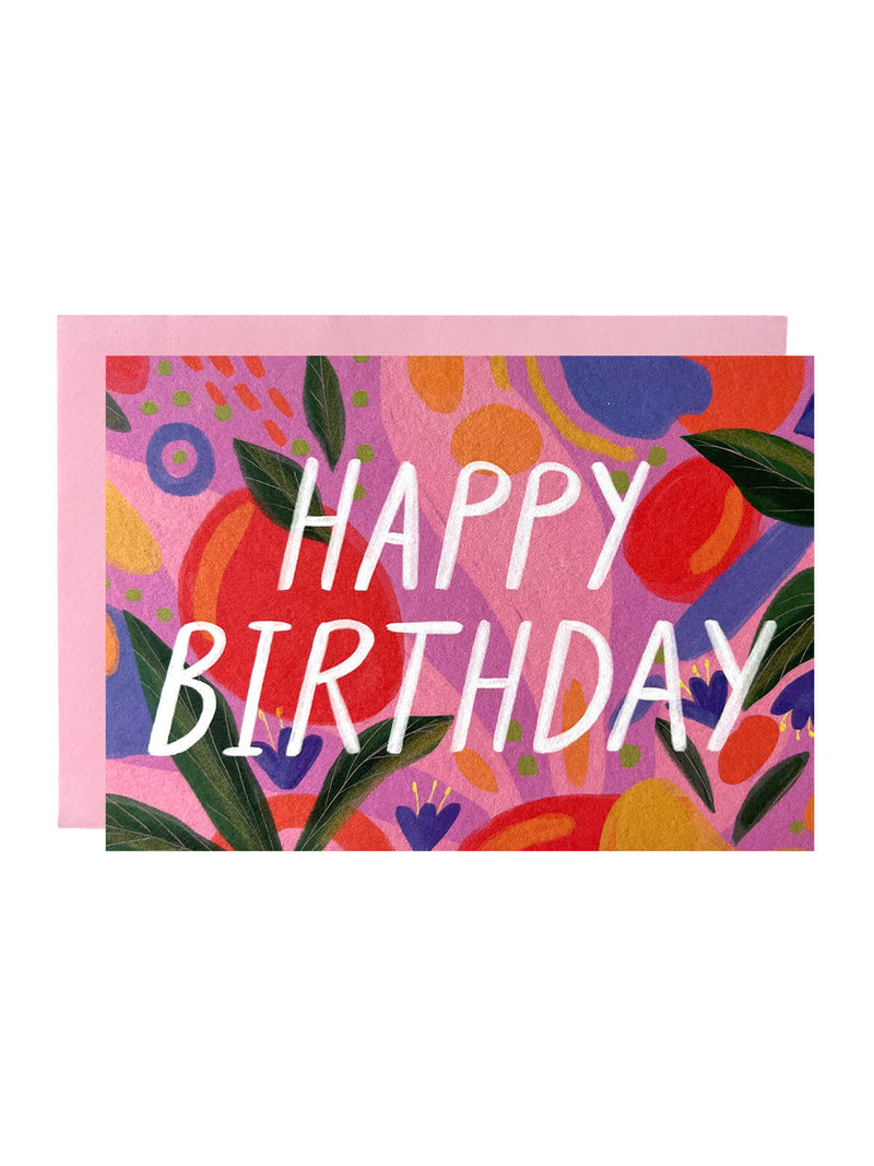 Pink abstract birthday card | Papermash UK