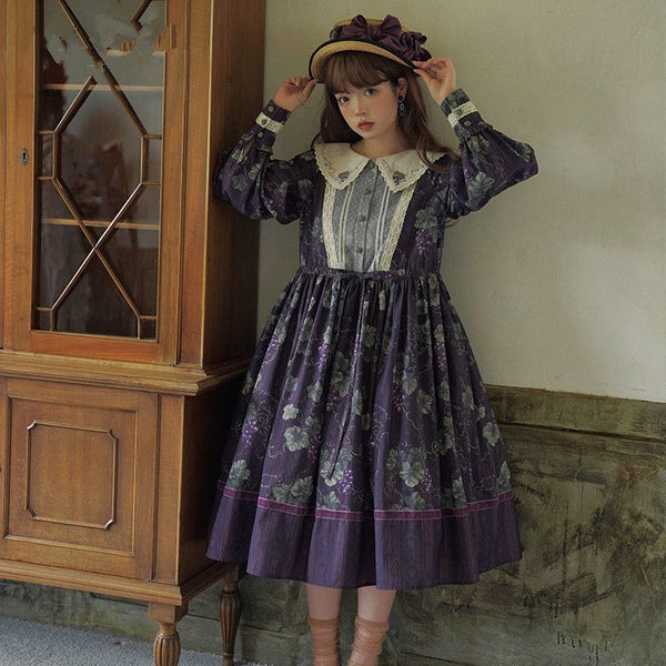 Japanese girl wearing purple dress
