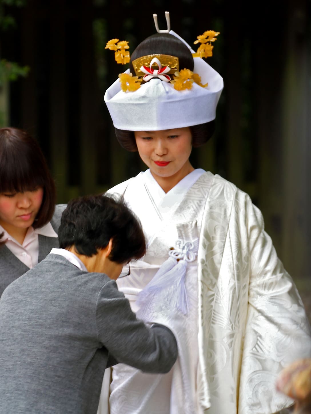 Tsunokakushi hat during wedding