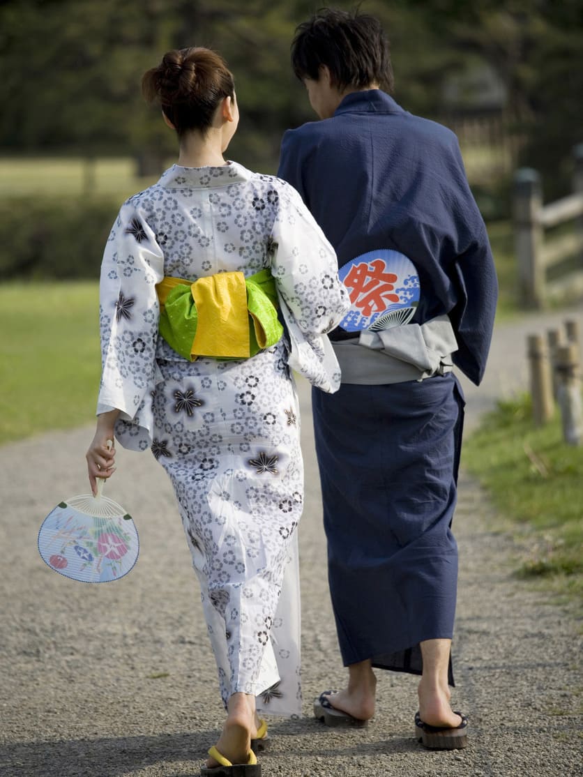 Couple wearing yukata