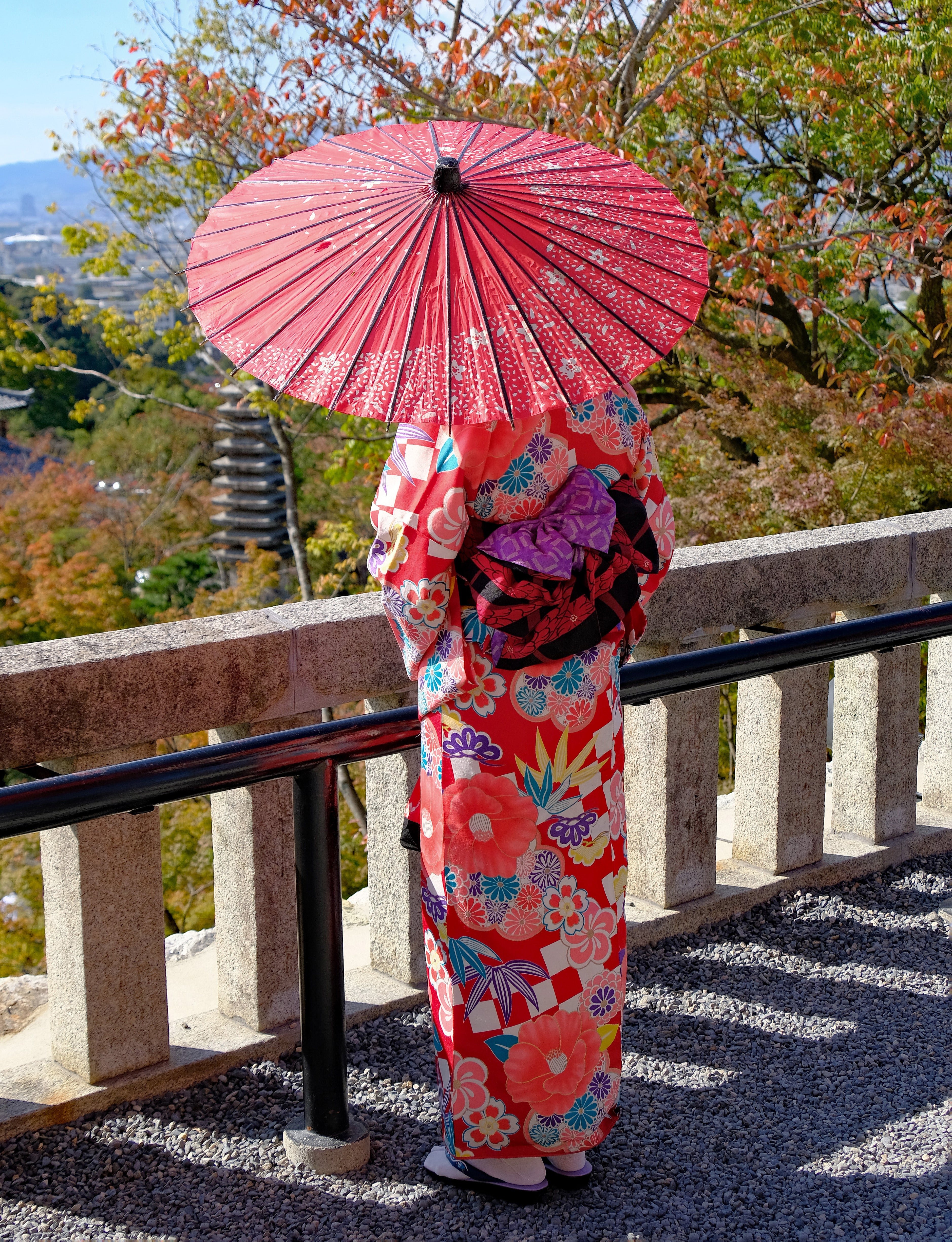Geta sandals with kimono