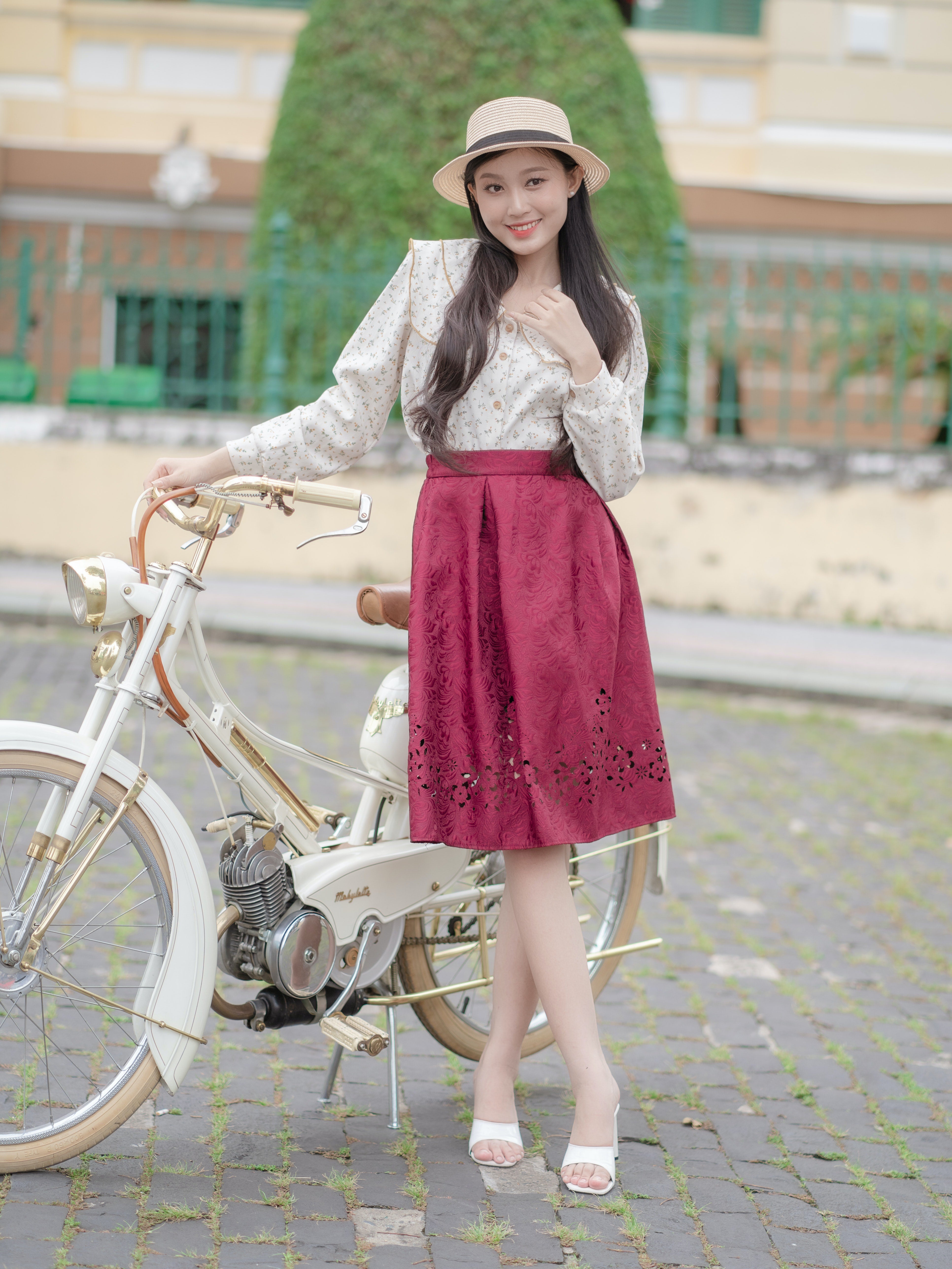 Bohemian outfit with dress and white shirt