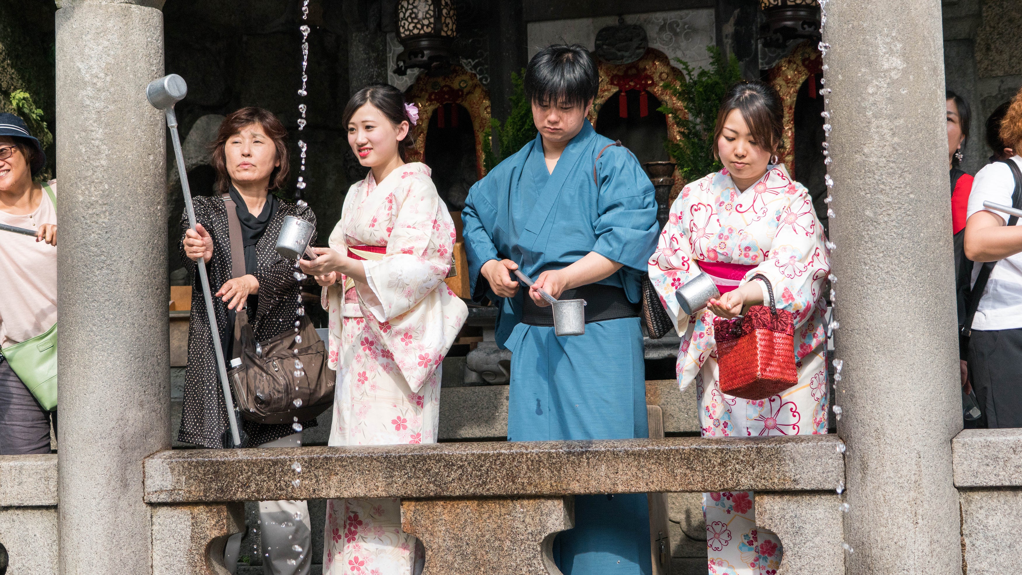 Japanese People In a Traditional Temple