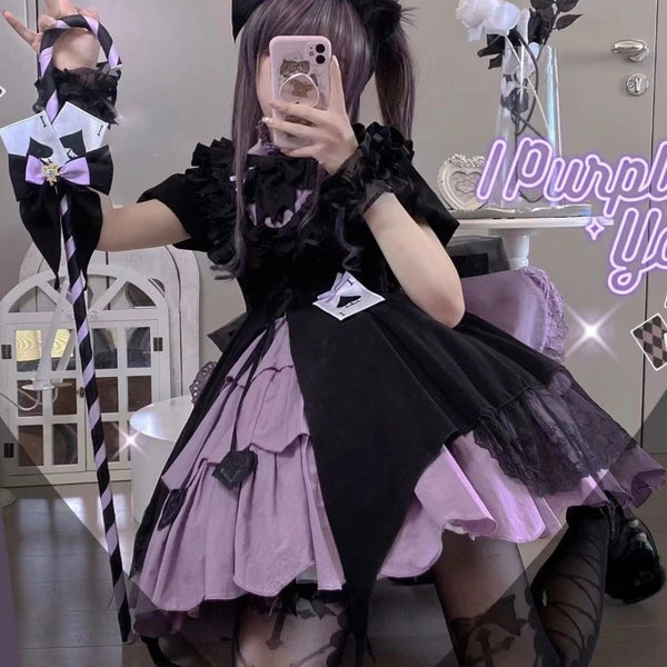 Punk lolita black dress