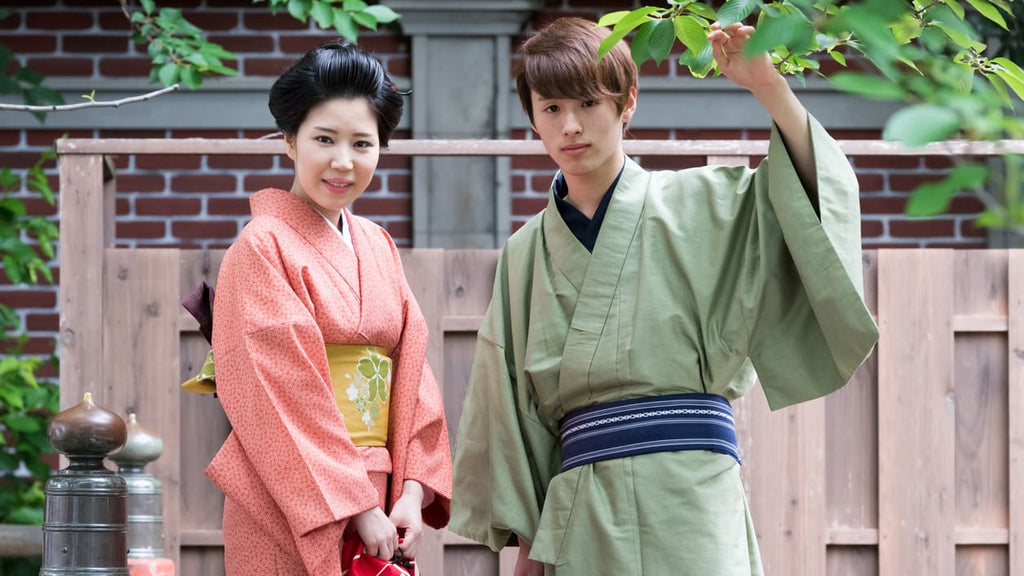 Japanese couple wearing yukata