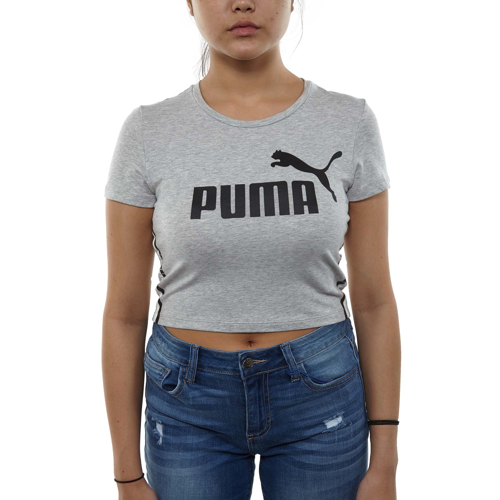 puma tape logo cropped tee