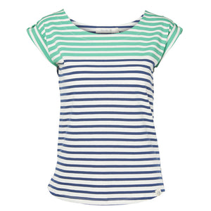 Lily & Me Green & Navy Surf Side Tee Engineered Stripe