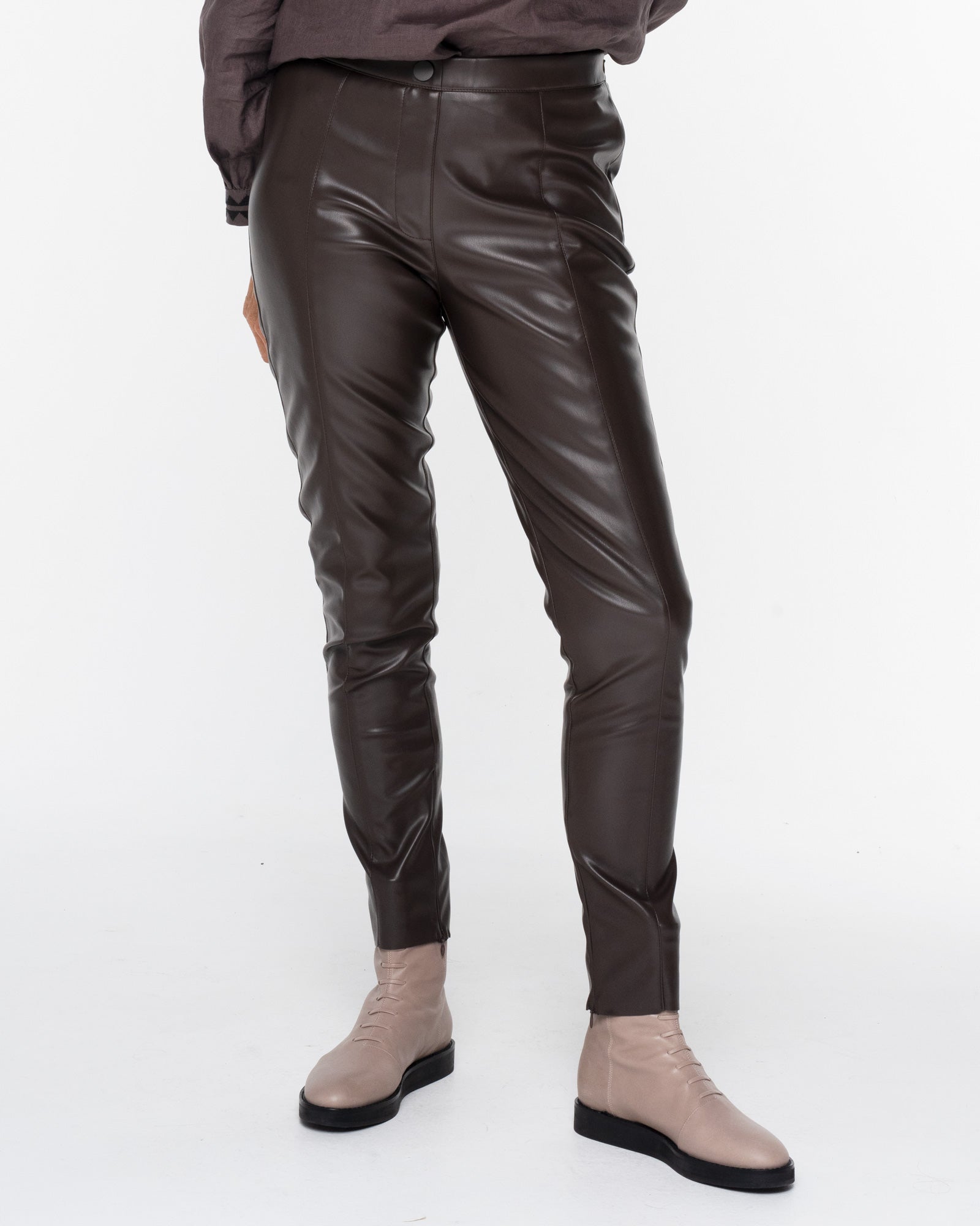 Lebon stretch leather pants