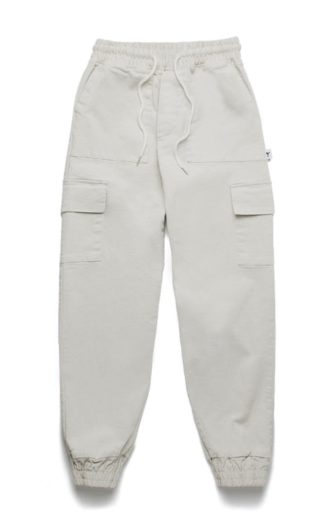 white cargo jogger pants