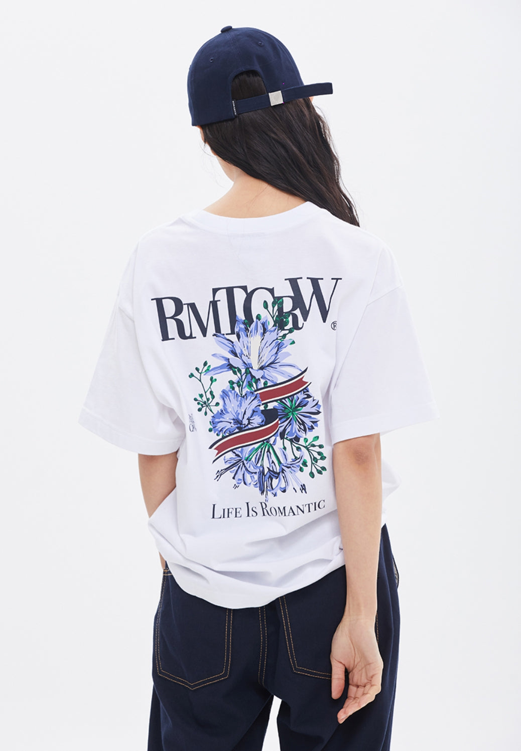 ROMANTIC CROWN(ロマンティック クラウン) FLOWER RIBBON TEE_WHITE 