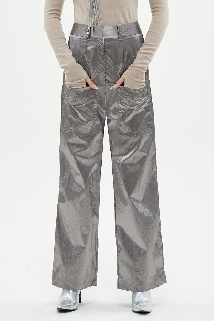 MMIC(エムエムアイシー) ENAMEL COATING WIDE PANTS