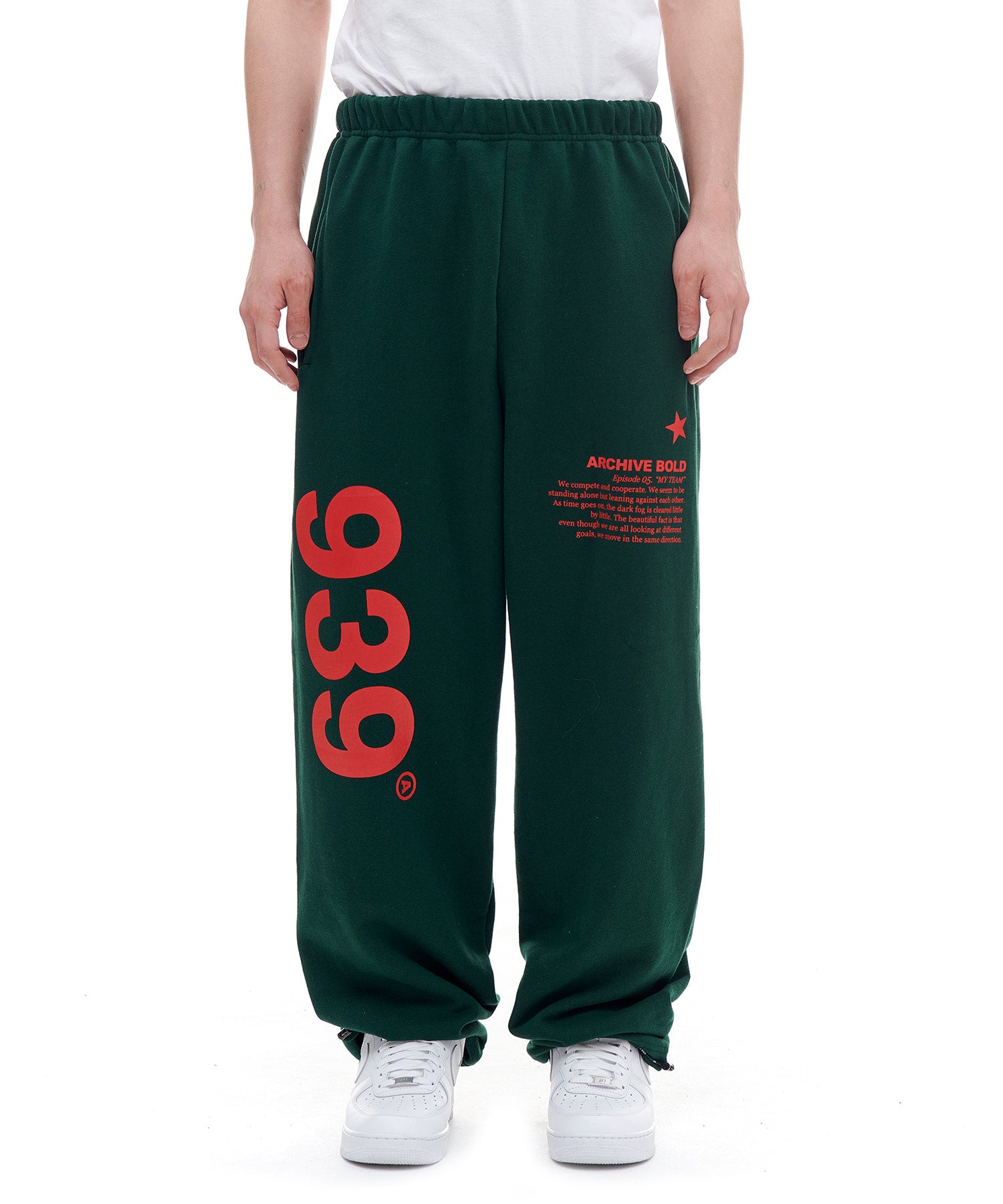 ARCHIVE BOLD (アーカイブボールド) 939 LOGO SWEAT PANTS (DEEP GREEN 