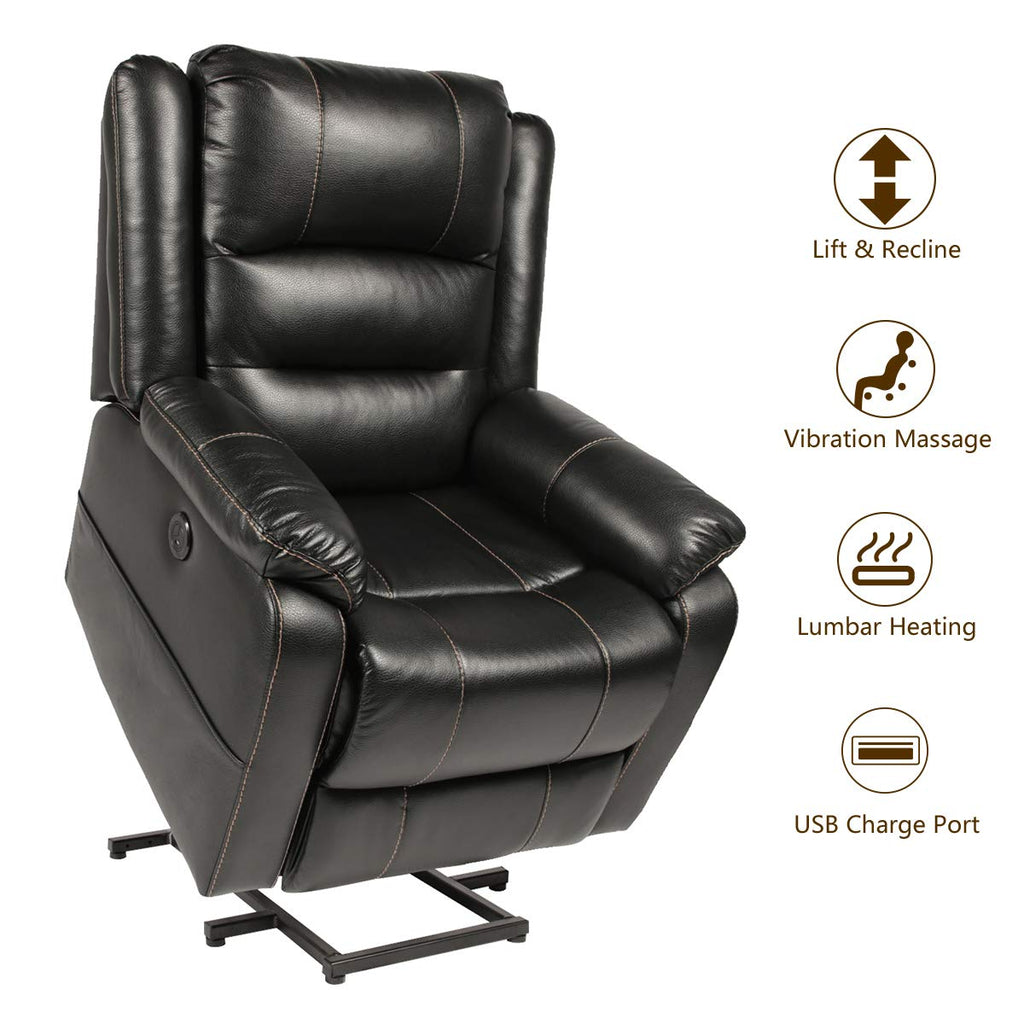 Homhum Power Lift Chair Faux Leather Electric Recliner For Elderly