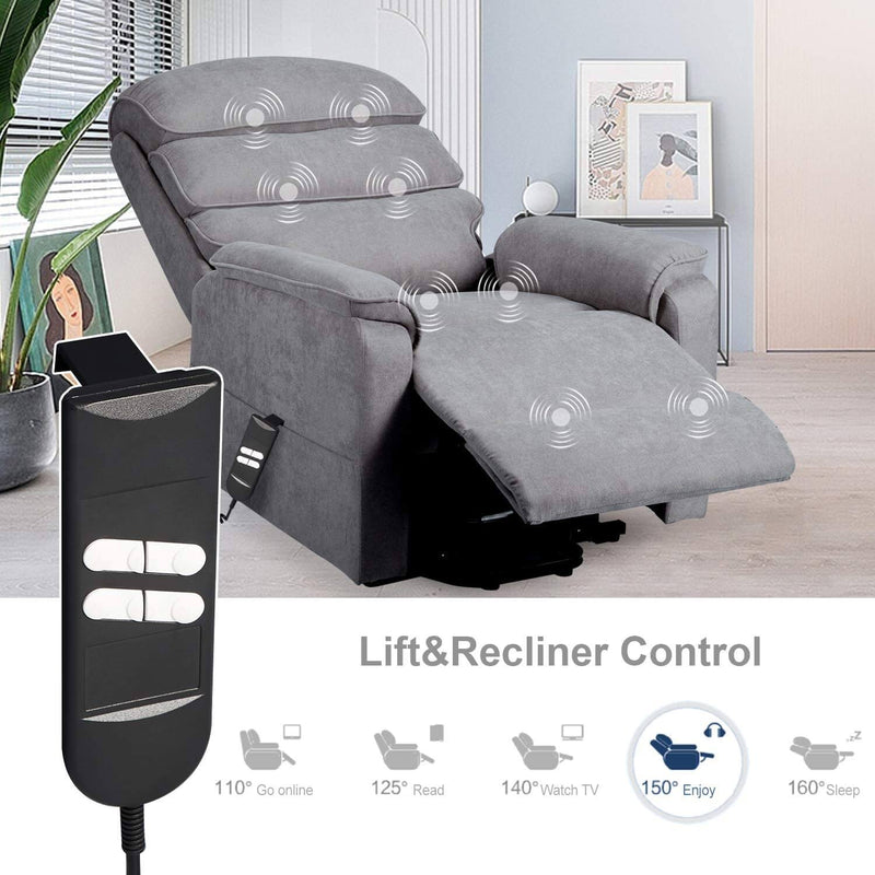 Dual Motor Electric Power Recliner Lift Chair Linen Fabric Electric R Homhum 1863