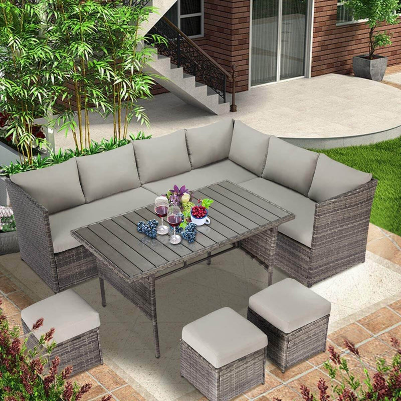 Outdoor Patio Sectional Furniture Set, 7 Pcs Outdoor Conversation Sets
