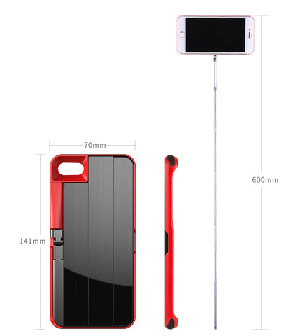 3 in 1 Aluminium Selfie Stick Case For iPhone