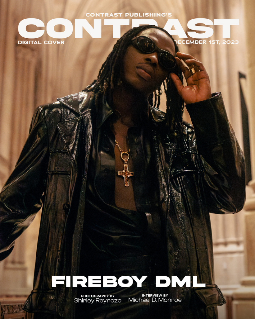 Fireboy DML on the cover of Contrast Magazine, wearing ORTTU