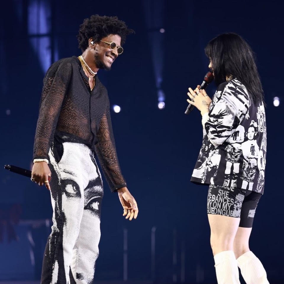 Labrinth (wearing ORTTU top) performing live with Billie Eilish