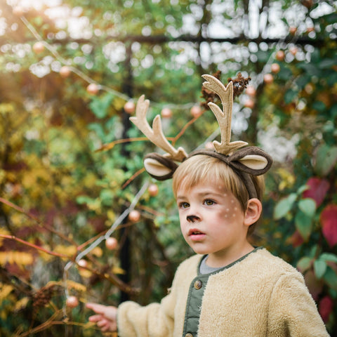 Small boy in Reindeer Halloween costume