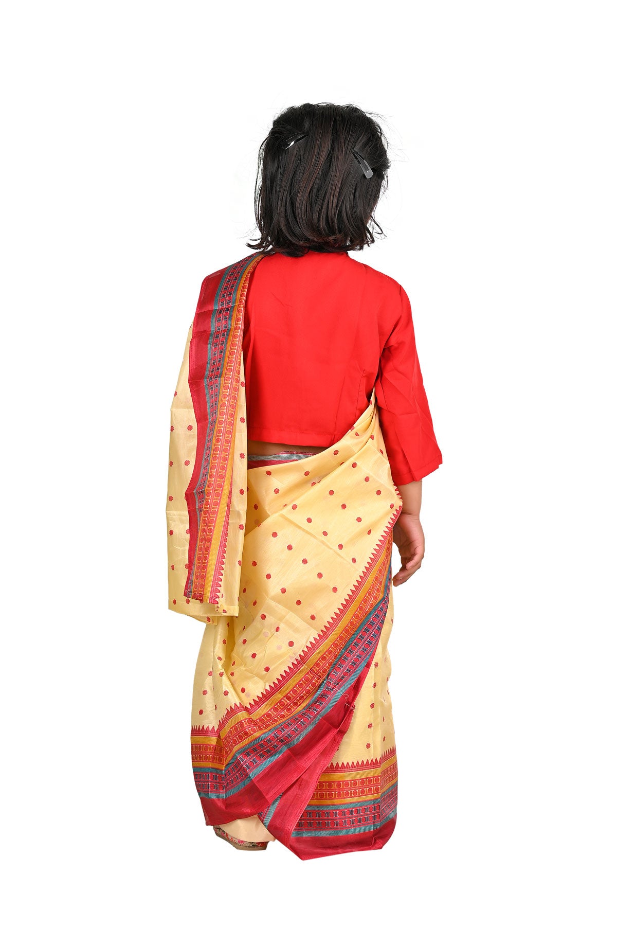 Bihu Dance Saree Assamese Indian State Kids Fancy Dress Costume for Gi