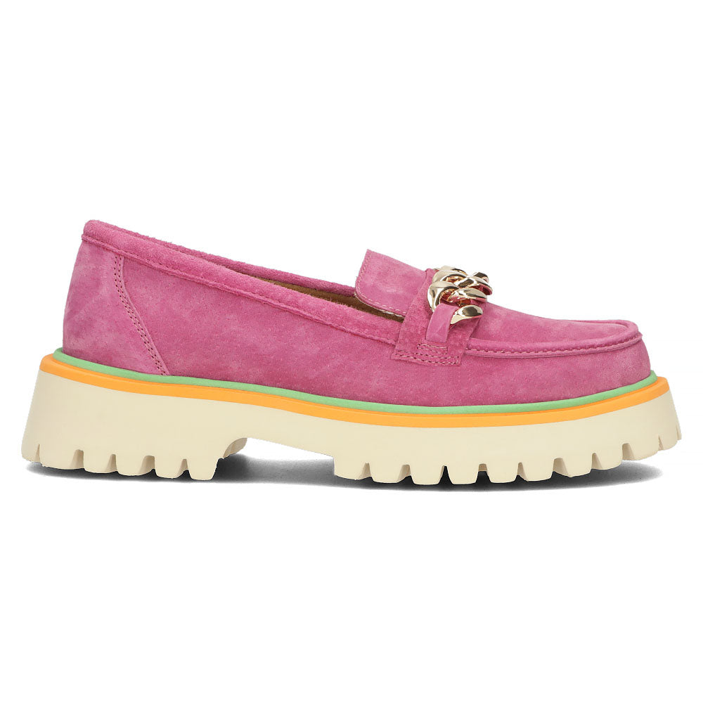 Pantofi dama din piele naturala roz 13024