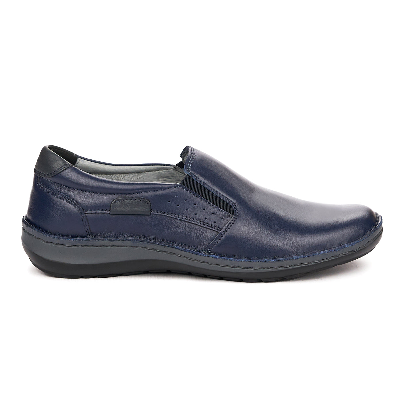 Pantofi casual din piele naturala bleumarin 7066