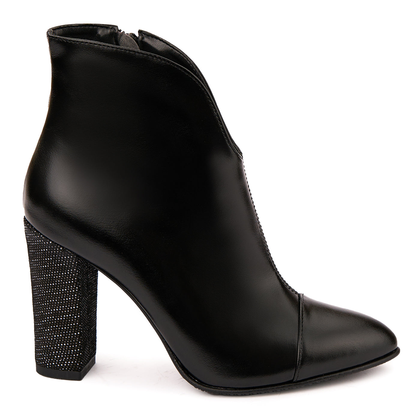 Botine dama din piele naturala neagra 6342