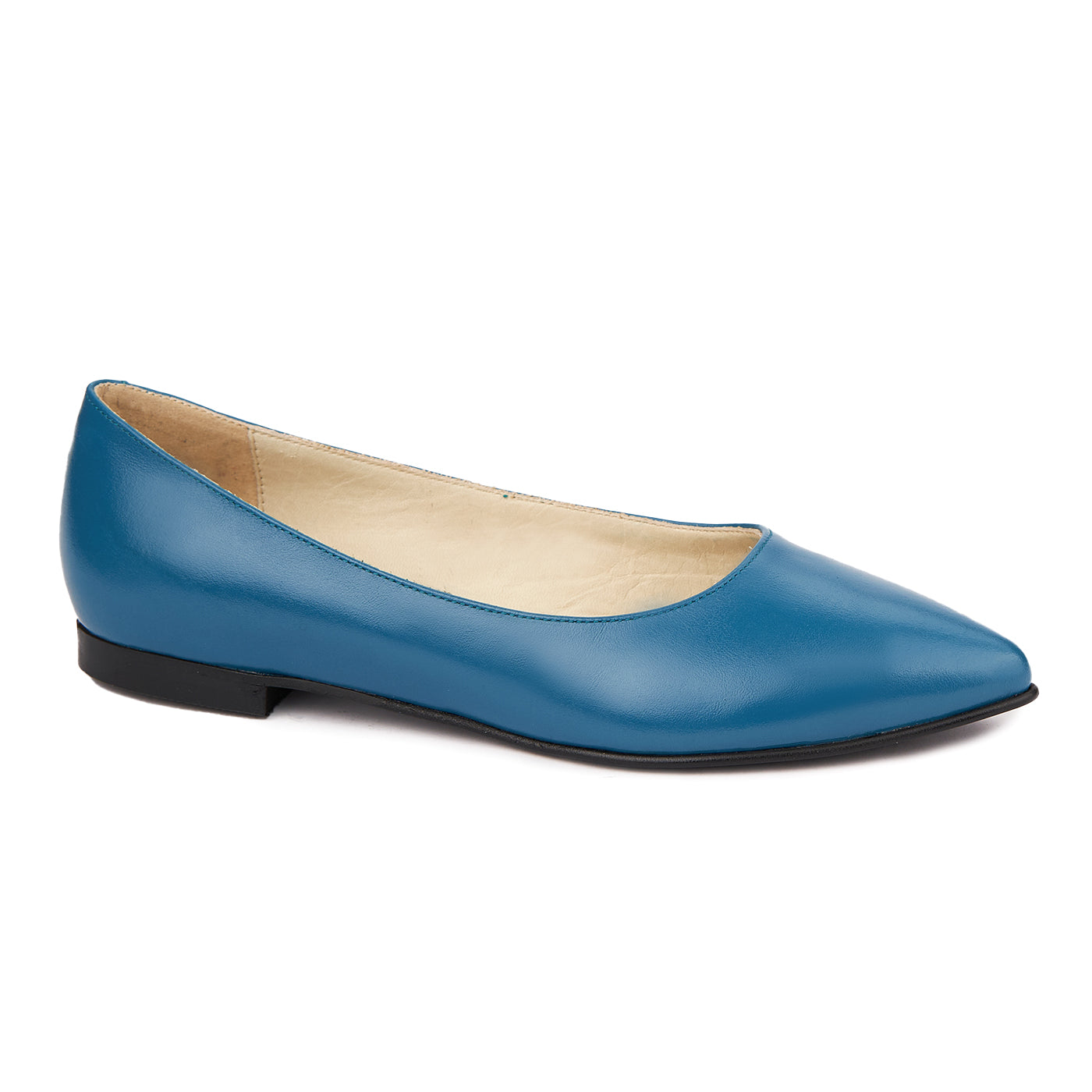 Pantofi dama din piele naturala albastra 4521