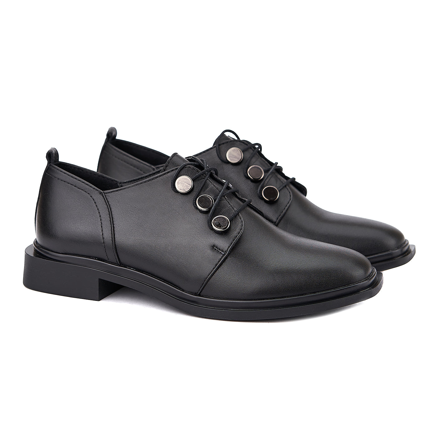 Pantofi dama casual din piele naturala neagra 1374