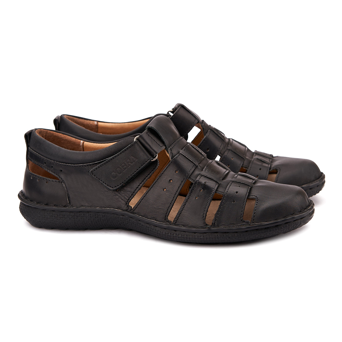 Pantofi casual confort din piele neagra 0119