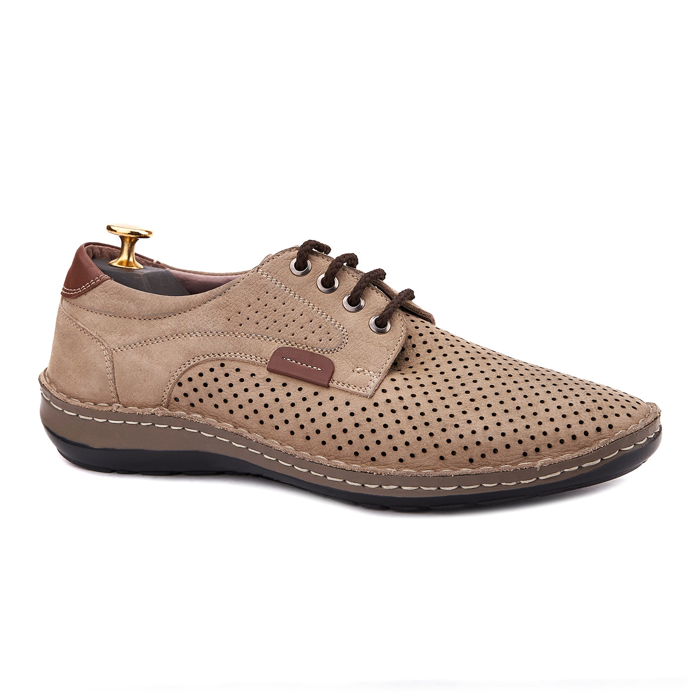 Pantofi casual din piele naturala bej 0132