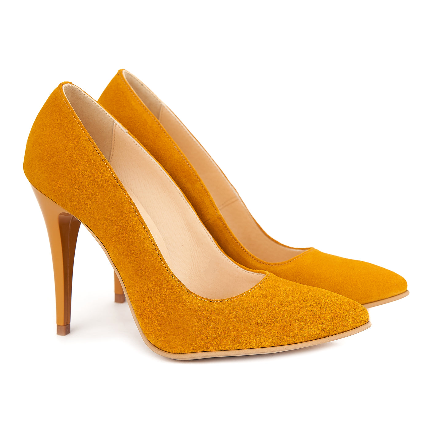 Pantofi dama din Piele Naturala Orange 4124