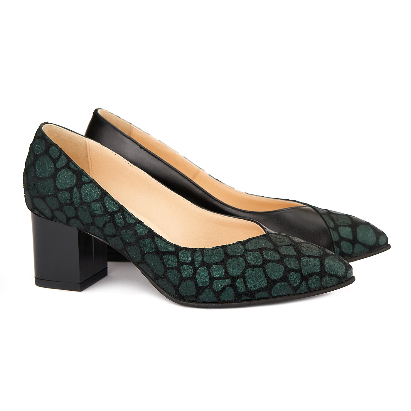 Pantofi dama din piele naturala verde 4156