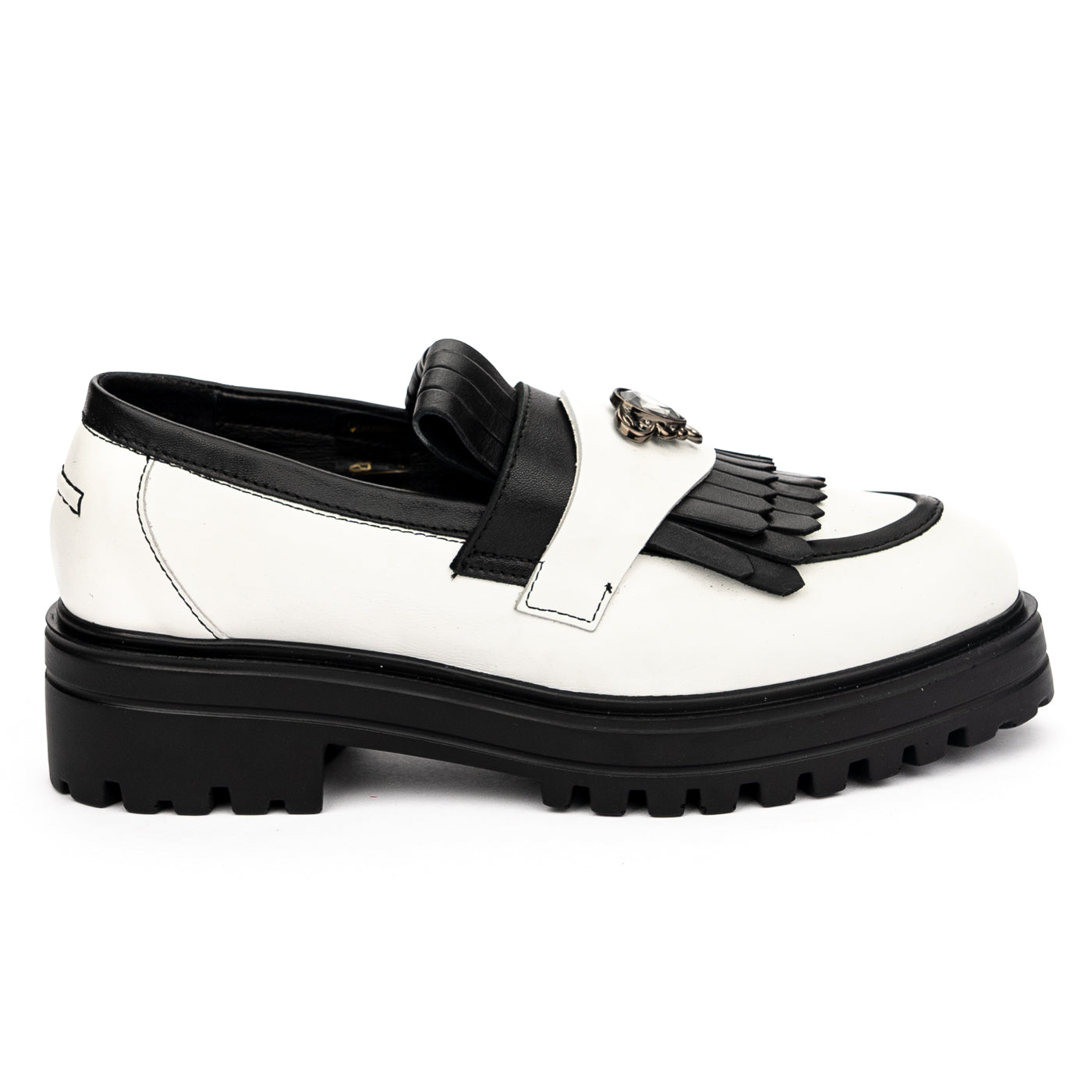 Pantofi casual dama din piele naturala alba 13125