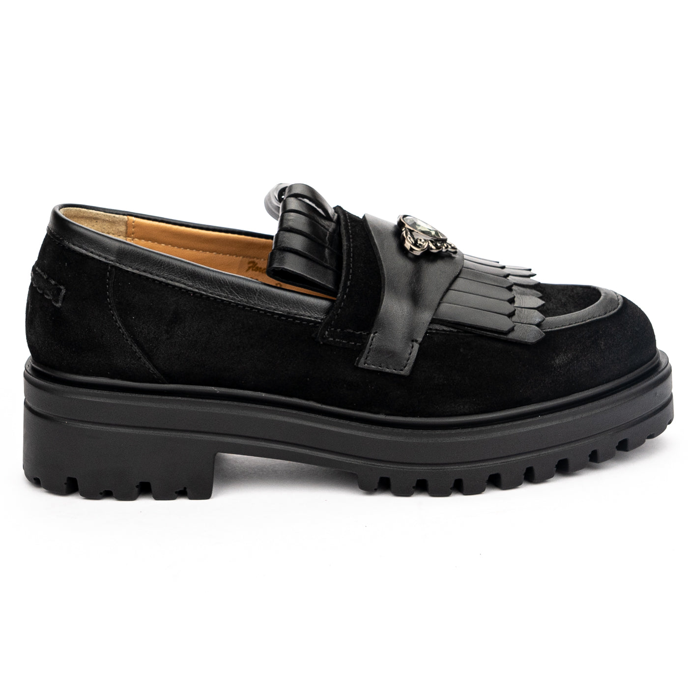 Pantofi casual dama din piele naturala neagra 13126