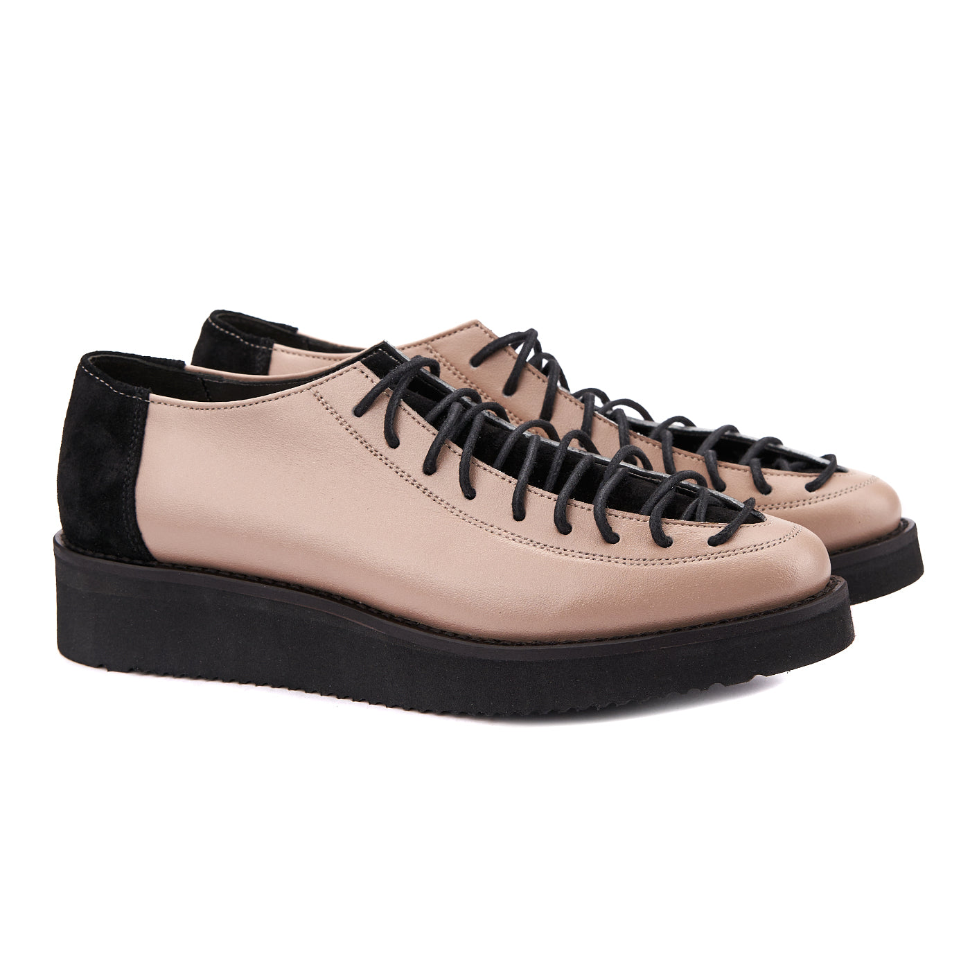 Pantofi dama casual din piele naturala bej 1410