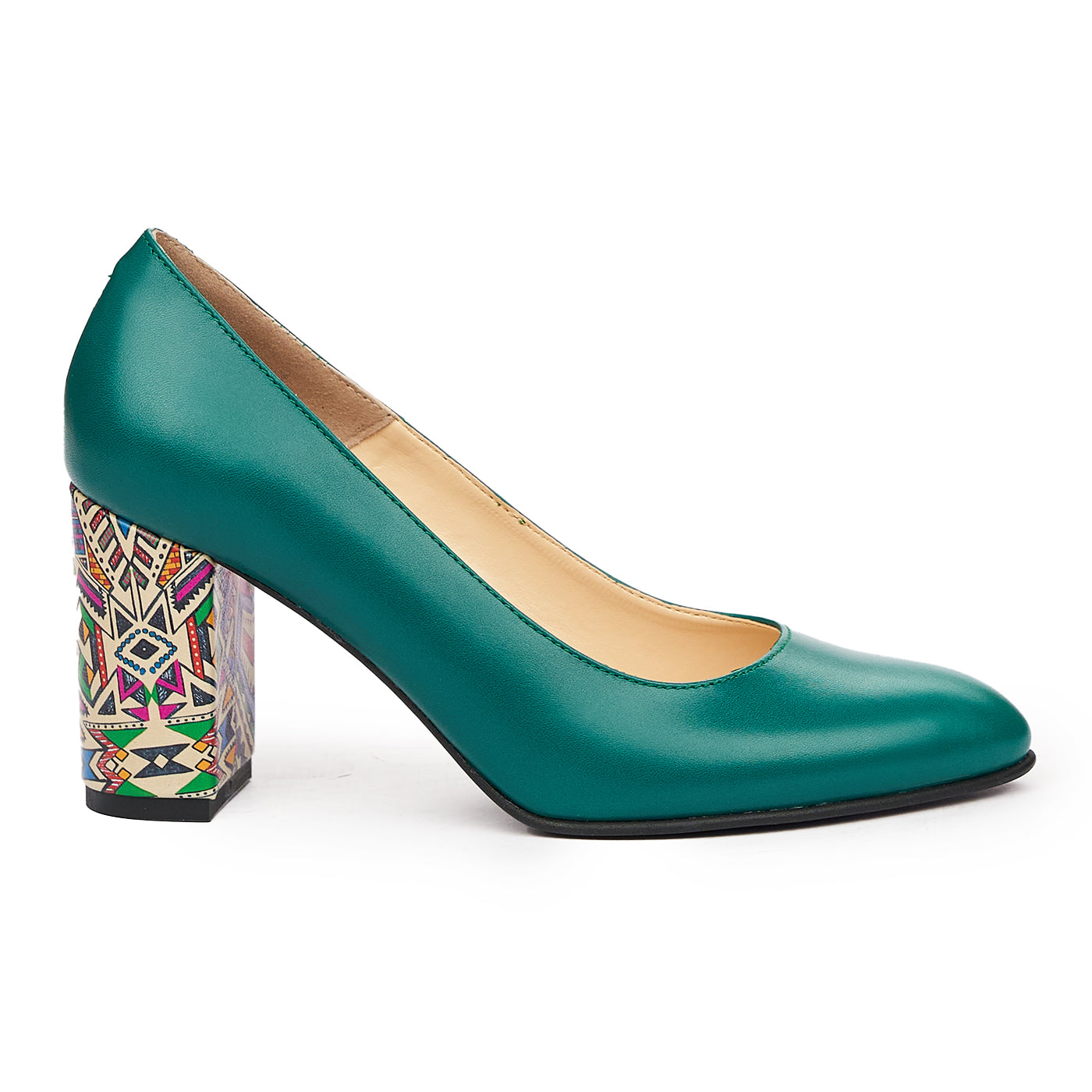 Pantofi dama eleganti din piele naturala verde 9393