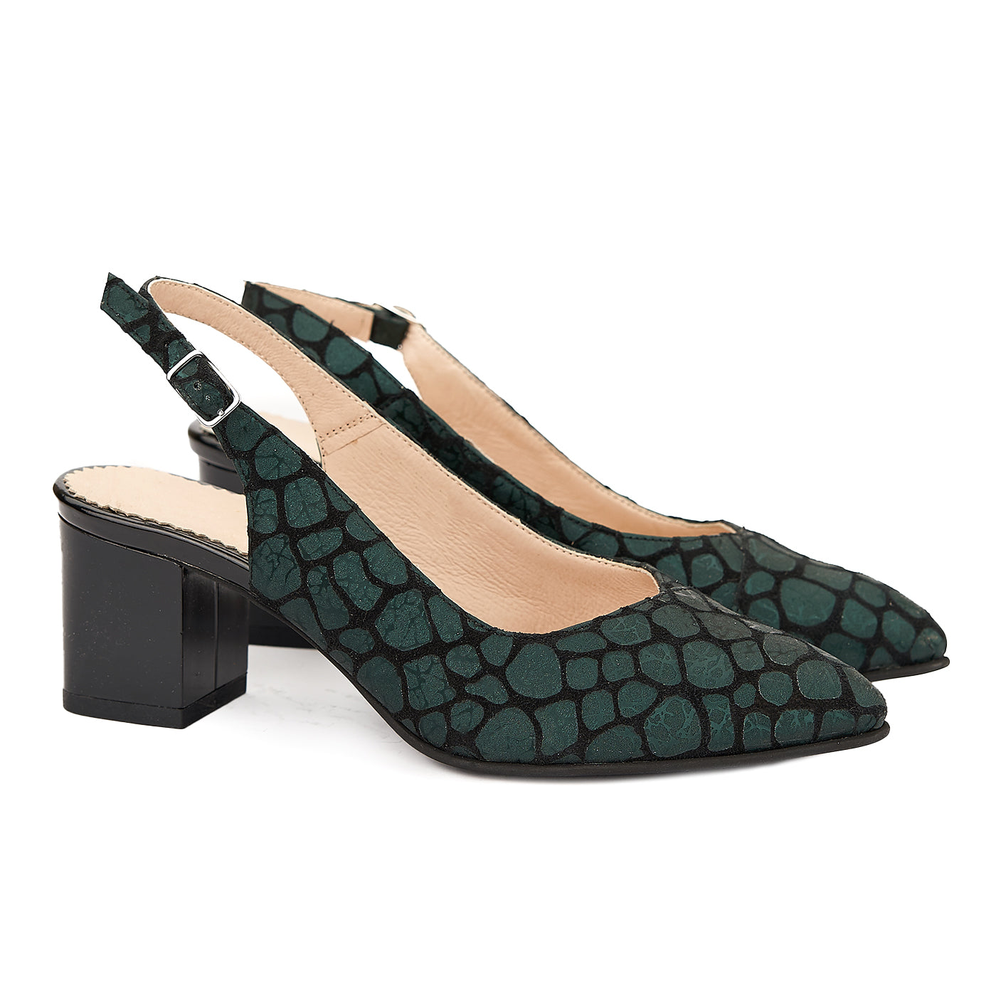 Sandale elegante din piele naturala neagra model verde 5062
