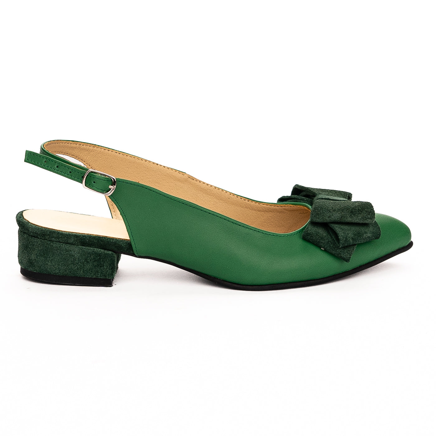 Sandale dama din piele naturala toc 3cm verde 13248