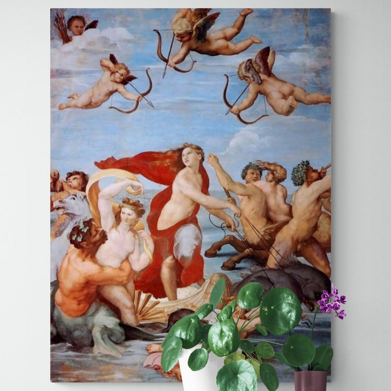The Triumph of Galatea by Raphael. Raphael masterpiece, Raphael famous artwork, Raphael print, Raphael oil painting, Raphael poster art, Raphael reproduction - blue surf art