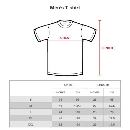 Shit in the woods men t-shirt Size Chart – Animals Asia Shop