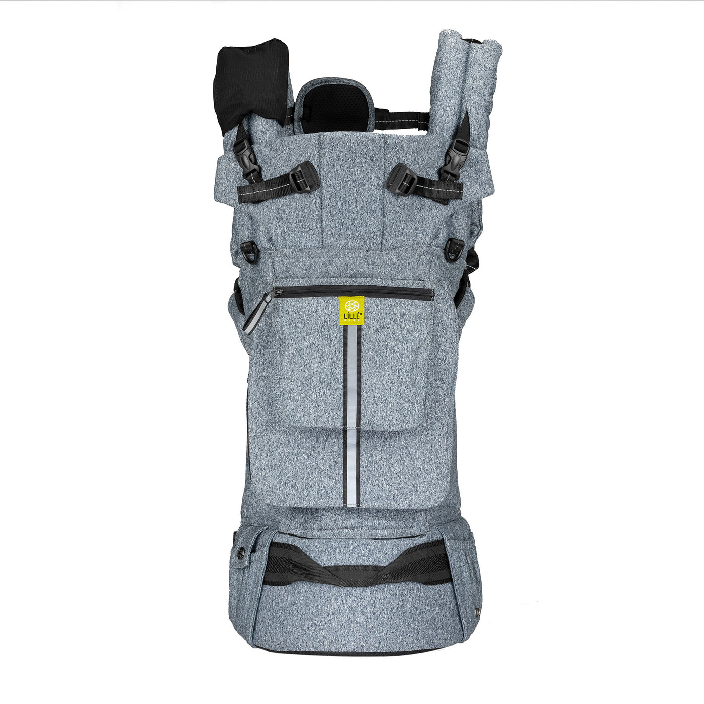 front image of pursuit pro in grey with hood clipped up