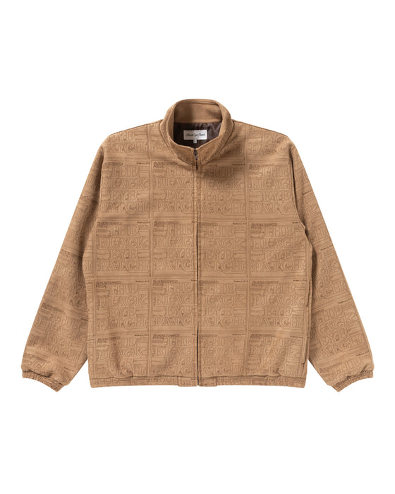 PRIORITY LABEL FAKE SUEDE TRACK JACKET | labiela.com