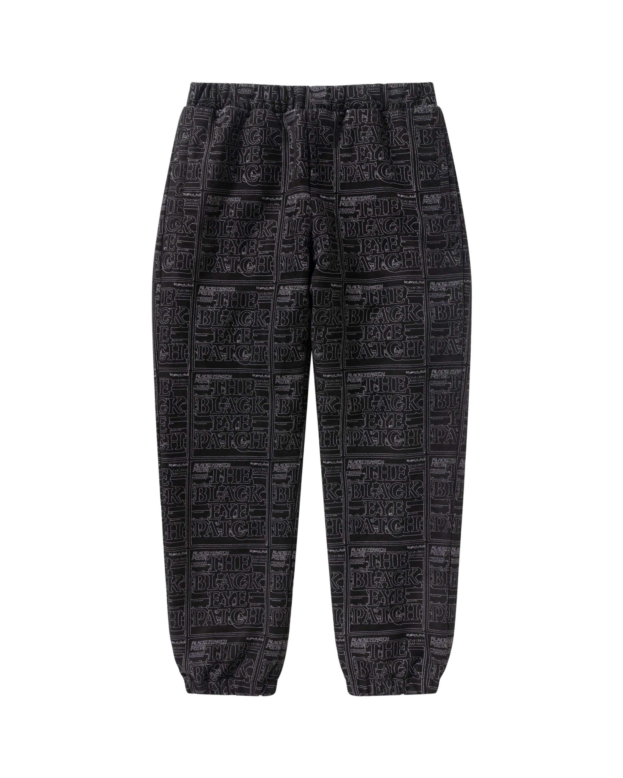 PRIORITY LABEL FAKE SUEDE TRACK PANTS BLACK