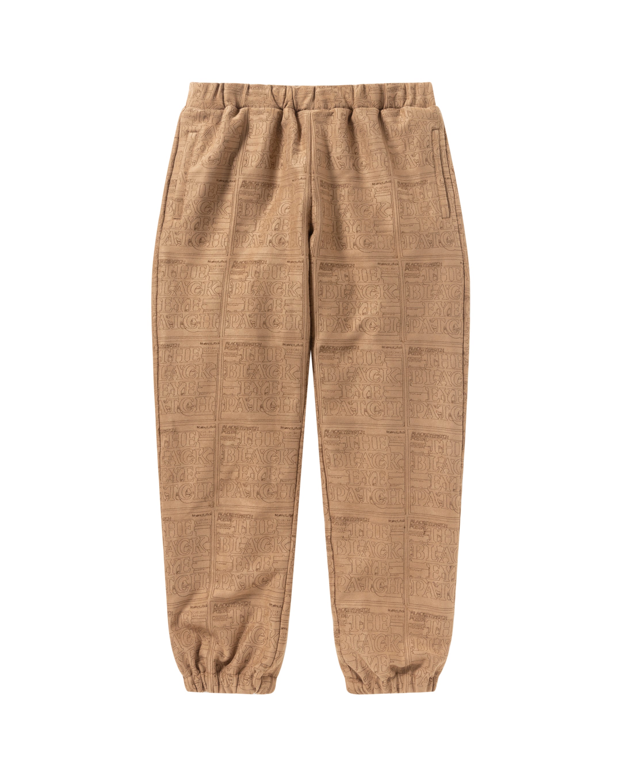 PRIORITY LABEL FAKE SUEDE TRACK PANTS BROWN – BlackEyePatch